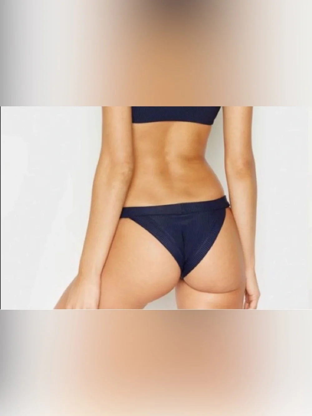 Frankies Bikinis Ribbed Bikini Bottoms Medium